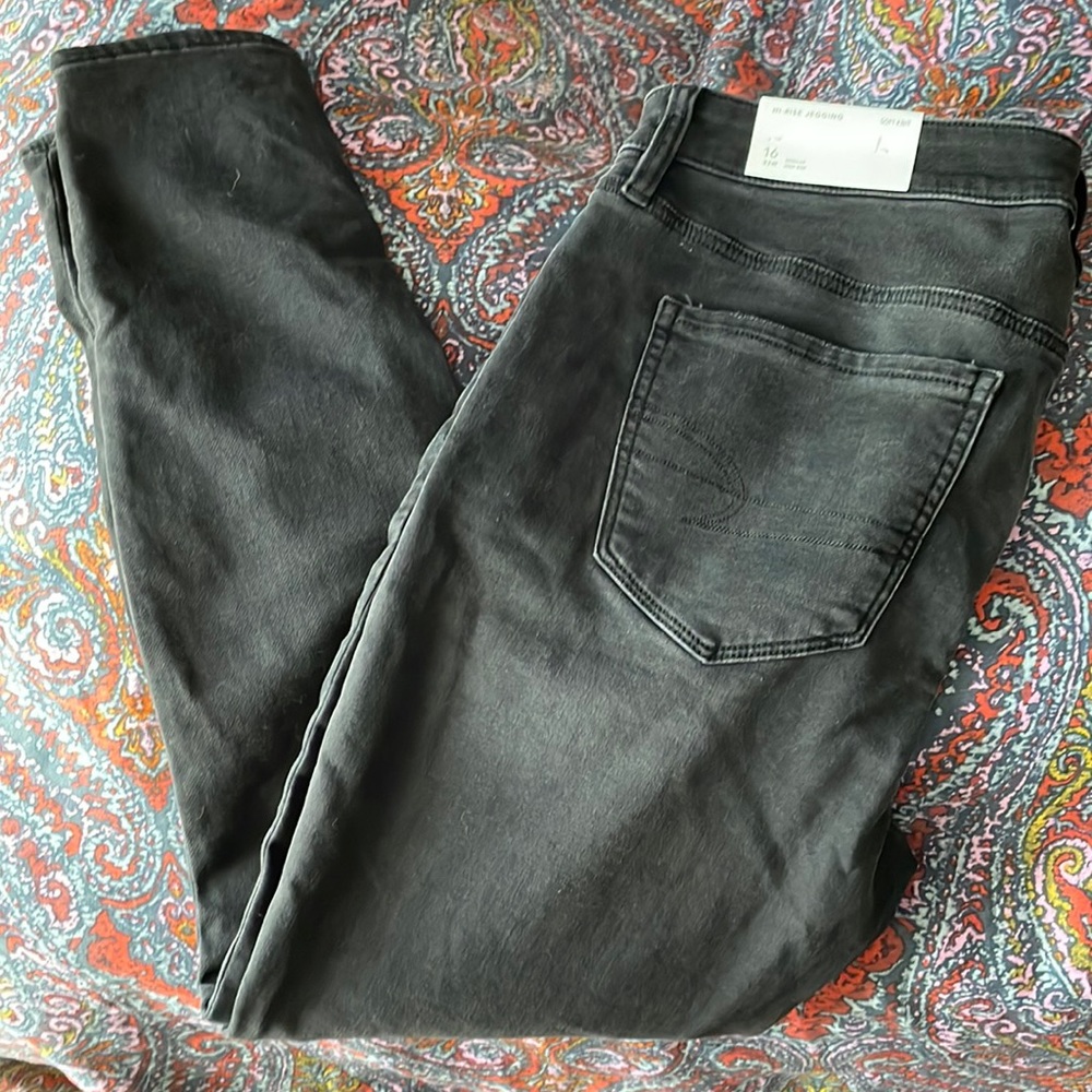 NWT American Eagle Black Soft Knit Hi Rise Next Level Stretch Jegging Jeans
